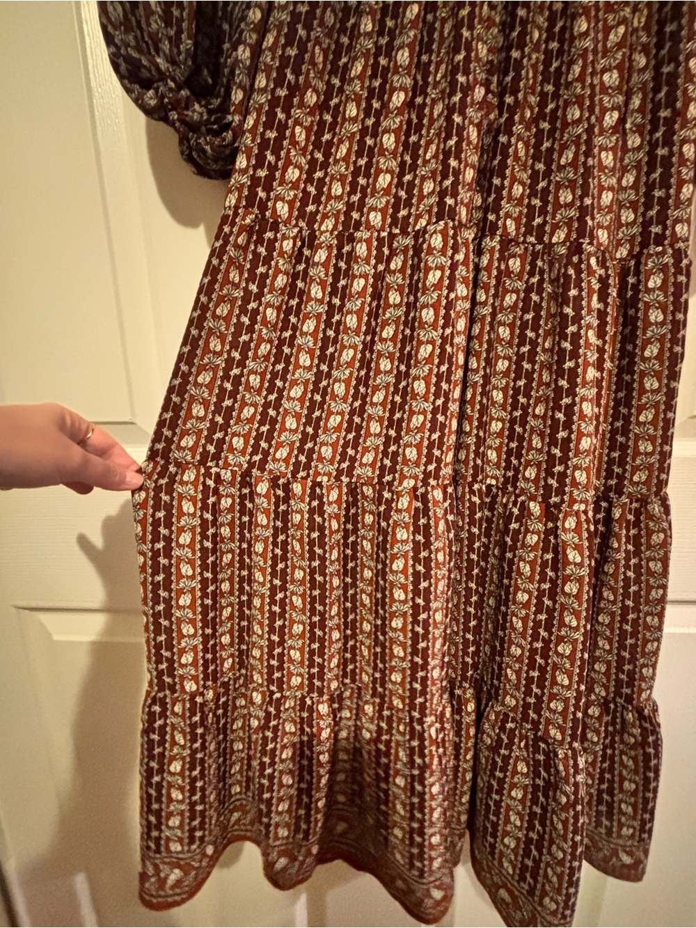 Max Studio Brown Floral Long Sleeve Maxi Dress - Picture 5 of 7